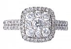 18CT WHITE GOLD DIAMOND HALO RING at Ross's Online Art Auctions