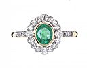 18CT GOLD EMERALD & DIAMOND RING at Ross's Online Art Auctions