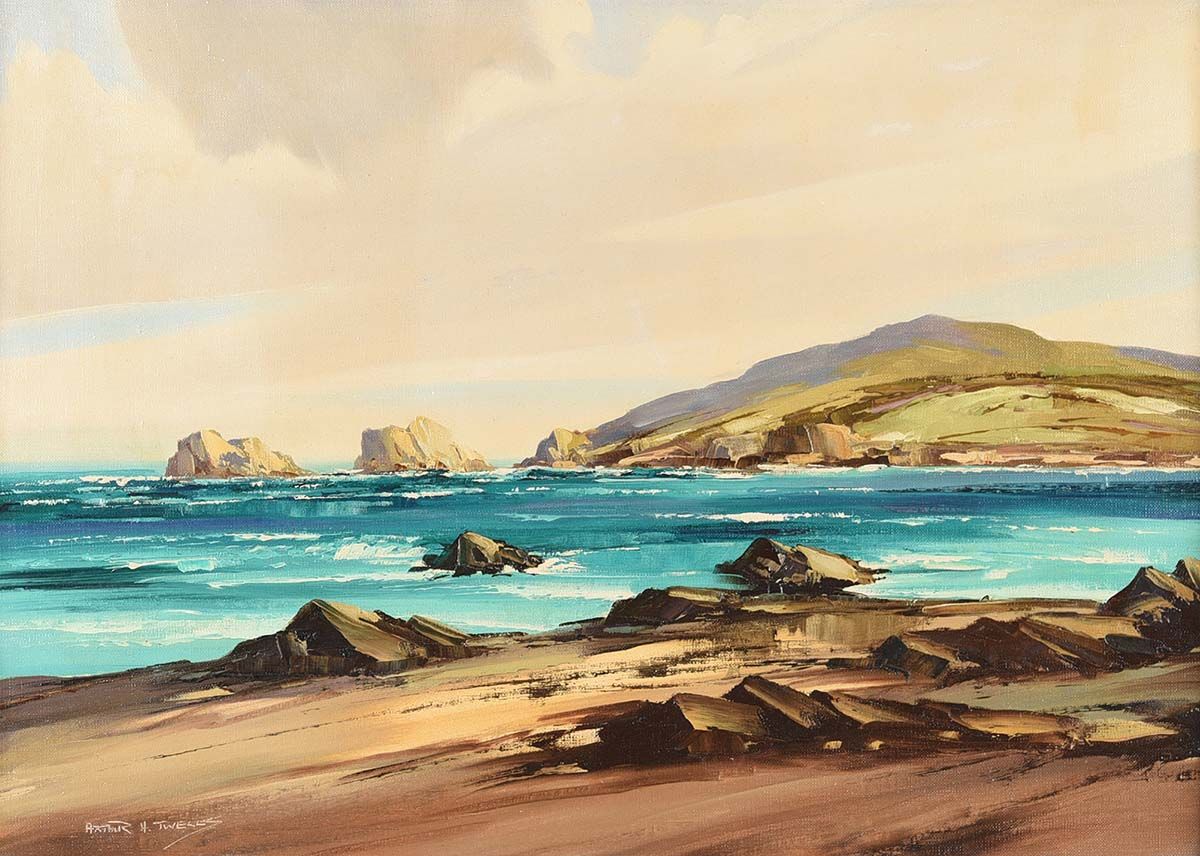 MALIN HEAD FROM PEBBLE BEACH by Arthur H. Twells RUA at Ross's Online Art Auctions