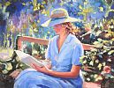 GIRL READING IN THE GARDEN by Loraine Christie at Ross's Online Art Auctions