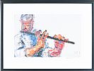 THE LEFT HANDED FLUTE PLAYER by J.B. Vallely at Ross's Online Art Auctions