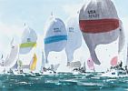 THE BRITISH SAILING TEAM ON MANOEUVRES by Kenny Hayes at Ross's Online Art Auctions