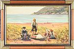 CHILDREN ON THE BEACH by Liam Reilly at Ross's Online Art Auctions