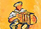 THE ACCORDIAN PLAYER by P.J. O'Hare at Ross's Online Art Auctions