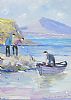 FISHERMEN AT DOWNINGS SEAFRONT by Sean Lorinyenko at Ross's Online Art Auctions
