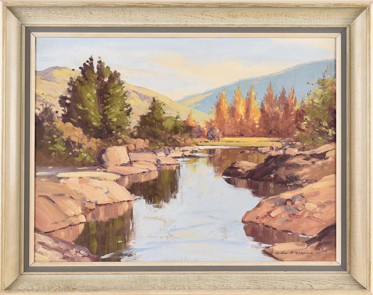 BULLER RIVER, WEST COAST, SOUTH ISLAND , NEW ZEALAND by Samuel McLarnon UWS at Ross's Online Art Auctions