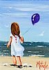 GIRL WITH THE BLUE BALLOON by Michelle Carlin at Ross's Online Art Auctions