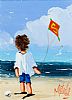 THE ORANGE KITE by Michelle Carlin at Ross's Online Art Auctions
