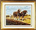 HORSES PLOUGHING by Stephen Brown at Ross's Online Art Auctions