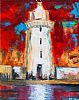 DONAGHADEE LIGHTHOUSE by John Stewart at Ross's Online Art Auctions
