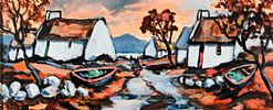 DONEGAL FISHING VILLAGE by Patrick Murphy at Ross's Online Art Auctions