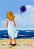 YOUNG GIRL FLYING HER BALLOON by Michelle Carlin at Ross's Online Art Auctions