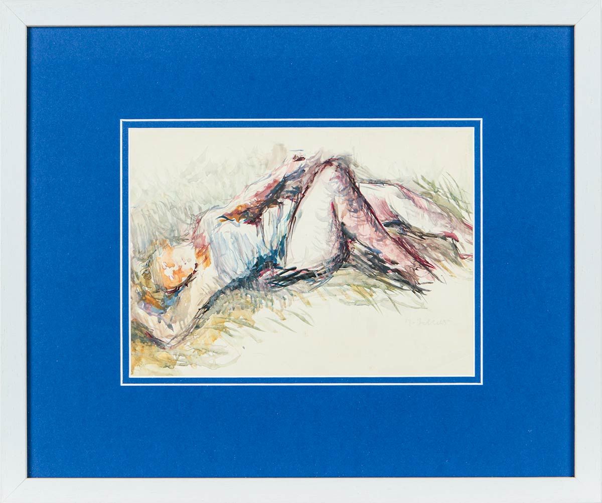 RECLINING WOMAN IN A LANDSCAPE by Mainie Jellett at Ross's Online Art Auctions