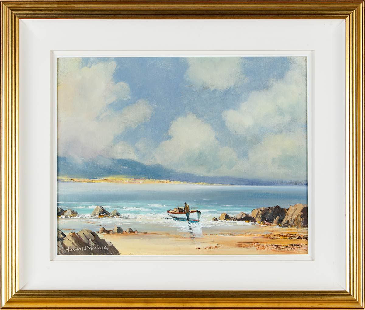 FISHING BOAT , ARDS , DONEGAL by Norman J.  McCaig at Ross's Online Art Auctions