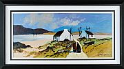 COASTAL COTTAGES, WEST OF IRELAND by Christopher Duncan at Ross's Online Art Auctions