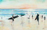 PORTSTEWART SURFERS by Paula McKinney at Ross's Online Art Auctions