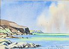 RUGGED COAST OF ANTRIM by Leslie Rodgers at Ross's Online Art Auctions