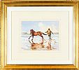 HORSE EXERCISING ON THE BEACH by Bobbie Anderson at Ross's Online Art Auctions