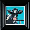 COW ON BLUE by Ronald Keefer at Ross's Online Art Auctions