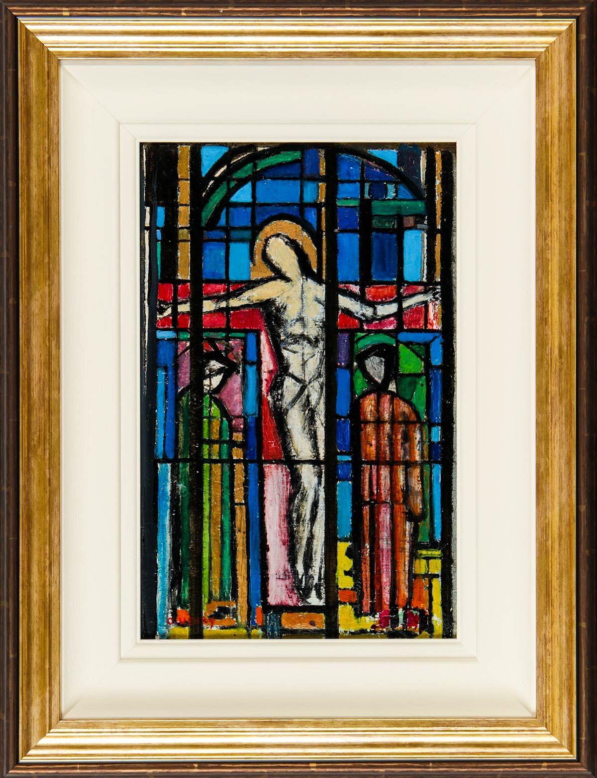 CRUCIFIXION, STUDY FOR A STAINED GLASS WINDOW by Olive Henry RUA at Ross's Online Art Auctions