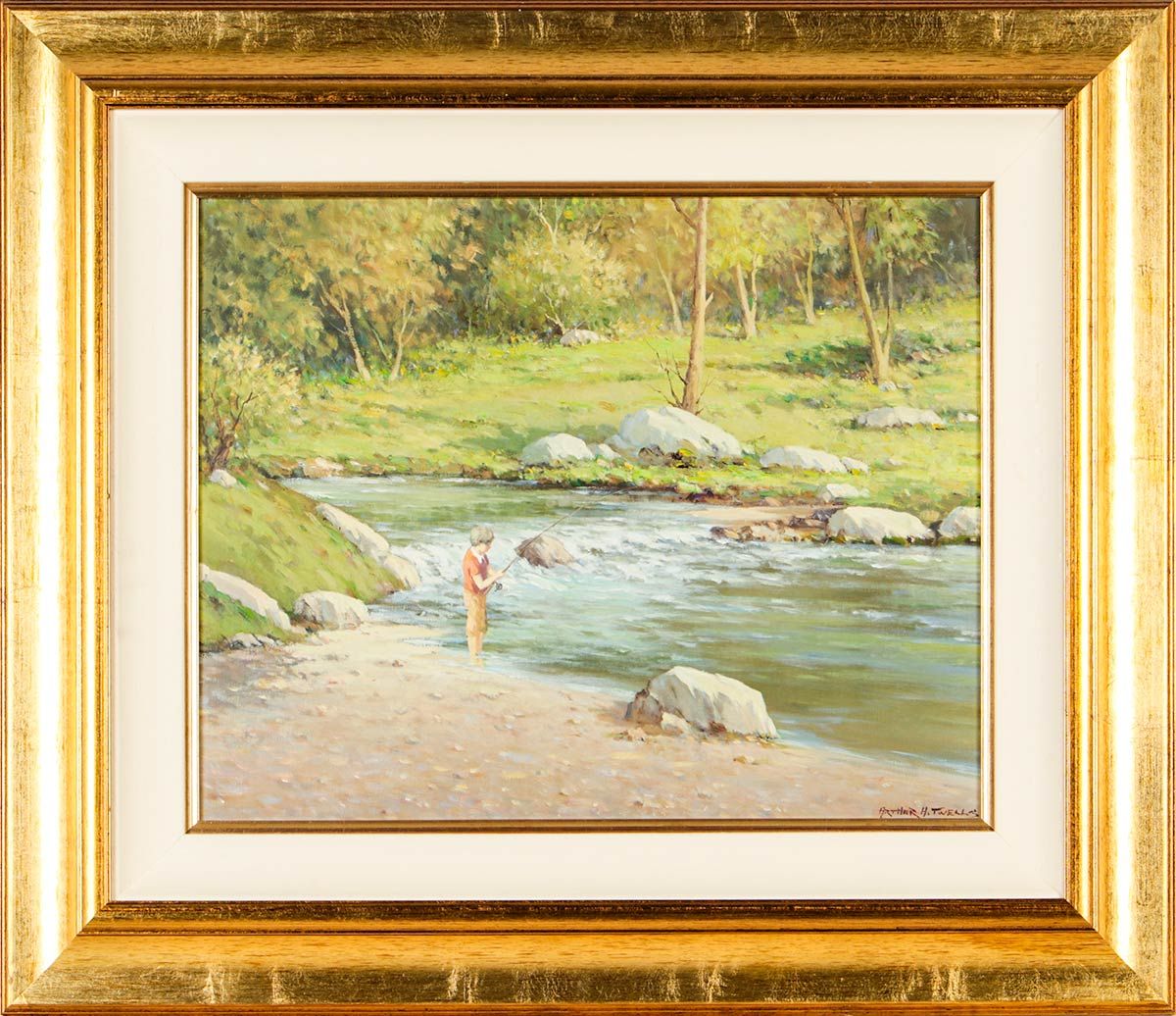YOUNG ANGLES, ROCKPOOL, DENNETT, CO. DERRY by Arthur H. Twells RUA at Ross's Online Art Auctions