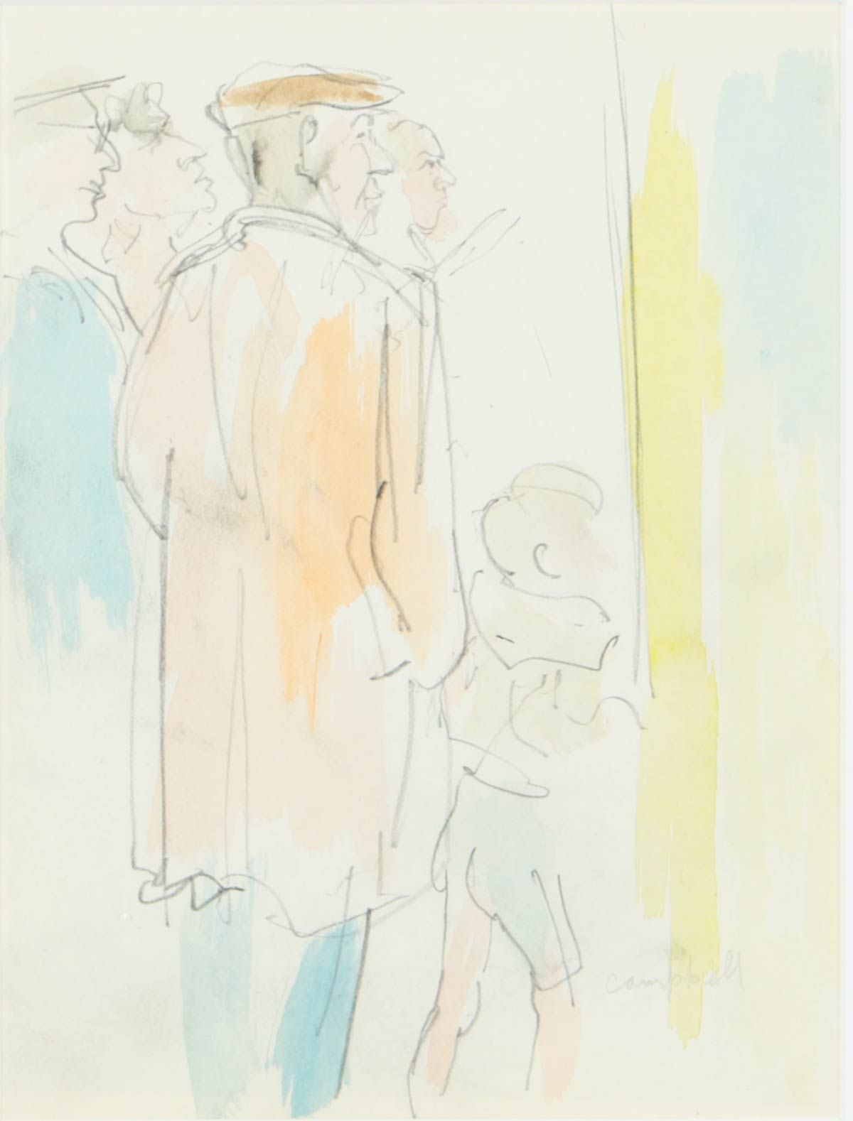 THE ON LOOKERS by George Campbell RHA RUA at Ross's Online Art Auctions
