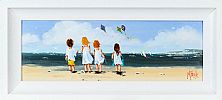 KITE FLYING ON THE BEACH by Michelle Carlin at Ross's Online Art Auctions