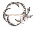 STERLING SILVER PEARL & MARCASITE BROOCH at Ross's Online Art Auctions