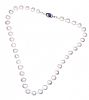 STRAND OF FRESHWATER CULTURED PEARLS WITH STERLING SILVER AMETHYST CLASP at Ross's Online Art Auctions