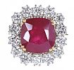 18CT GOLD RUBY & DIAMOND RING at Ross's Online Art Auctions