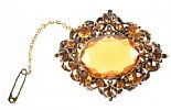 VICTORIAN GOLD-TONE CITRINE BROOCH at Ross's Online Art Auctions