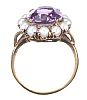 9CT GOLD AMETHYST & SEED PEARLRING at Ross's Online Art Auctions