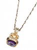 18CT GOLD AMETHYST FOB & 9CT GOLD CHAIN at Ross's Online Art Auctions