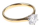 18CT GOLD MOISSANITE SOLITAIRE RING at Ross's Online Art Auctions