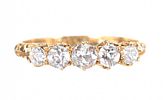 18CT GOLD FIVE STONE DIAMOND RING at Ross's Online Art Auctions