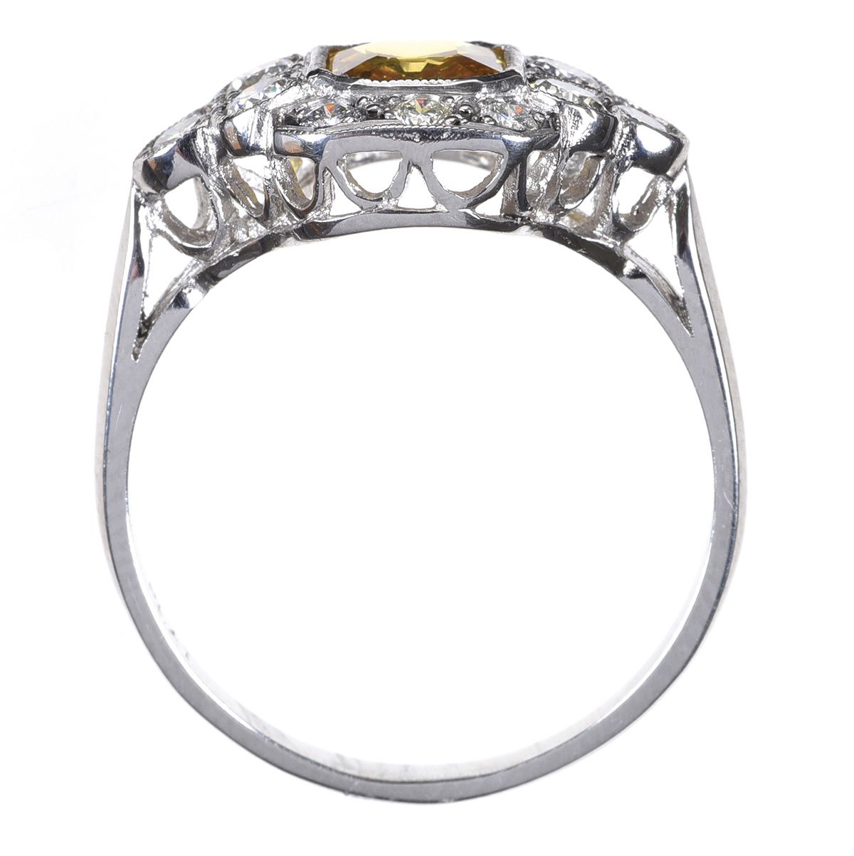 PLATINUM YELLOW SAPPHIRE & DIAMOND RING at Ross's Online Art Auctions