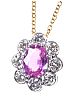 18CT GOLD PINK SAPPHIRE & DIAMOND PENDANT & CHAIN at Ross's Online Art Auctions