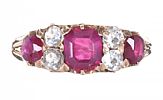 VICTORIAN 18CT GOLD RUBY & DIAMOND RING at Ross's Online Art Auctions