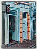 BARBER SHOP ENTRANCE, MAIN STREET, ENNISKILLEN by Hector McDonnell RUA at Ross's Online Art Auctions