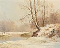 WINTER, RIVER LAGAN by Maurice Canning Wilks ARHA RUA at Ross's Online Art Auctions