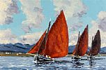GALWAY HOOKERS, ROUNDSTONE by Ivan Sutton at Ross's Online Art Auctions