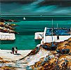 BALLINTOY HARBOUR by J.P. Rooney at Ross's Online Art Auctions