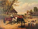 A SUSSEX FARMYARD by John Frederick Herring JNR at Ross's Online Art Auctions