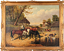 A SUSSEX FARMYARD by John Frederick Herring JNR at Ross's Online Art Auctions