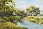 SUMMER ON THE RIVER DALL, COUNTY ANTRIM by Charles McAuley at Ross's Online Art Auctions