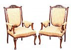 PAIR OF EDWARDIAN MAHOGANY ARMCHAIRS at Ross's Online Art Auctions
