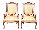 PAIR OF EDWARDIAN MAHOGANY ARMCHAIRS at Ross's Online Art Auctions