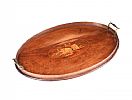 EDWARDIAN INLAID MAHOGANY TWO HANDLED TRAY at Ross's Online Art Auctions