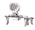 MINIATURE SILVER DRESSING TABLE & STOOL at Ross's Online Art Auctions