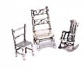 THREE MINIATURE SILVER CHAIRS at Ross's Online Art Auctions